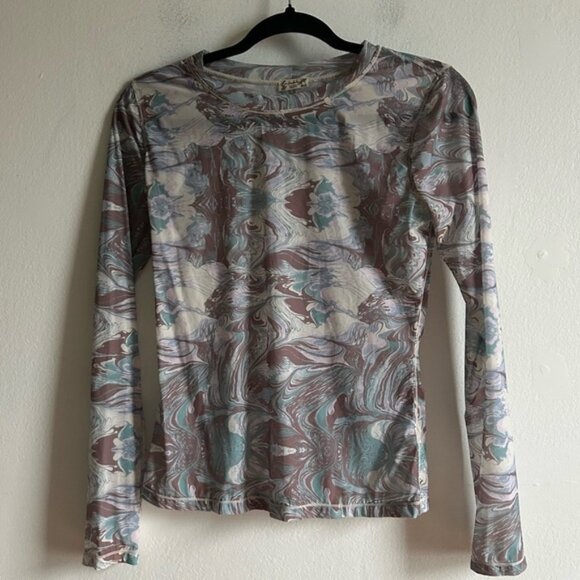 Free People Tops - Free People Intimately Free Sz M Walk This Way Marble Sheer Top